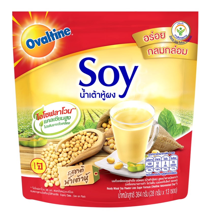 โอวัลติน ซอยย์ นมถั่วเหลือง สำเร็จรูป 28 กรัม X 13 ซอง OVALTINE NATURE SELECT SOY 28 G. X 13 S.