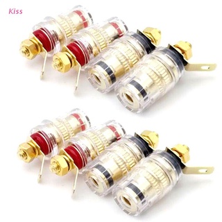 kiss 8pcs/set Speaker Terminal Binding Post 4mm Banana Plug Socket Amplifier Connector for Loudspeakers