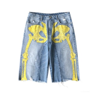 Maison Emerald Skeleton Washed denim shorts (blue)