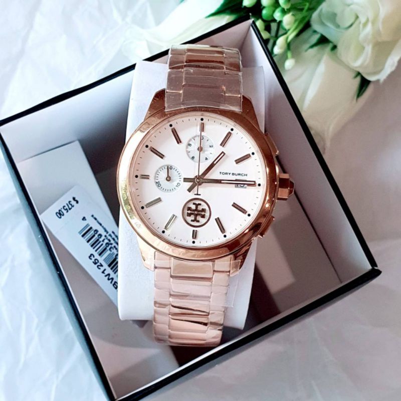 ? (สด-ผ่อน) นาฬิกาสีโรสโกลด์ TBW1253 Tory Burch Collins Women Watches Size  38 m | Shopee Thailand