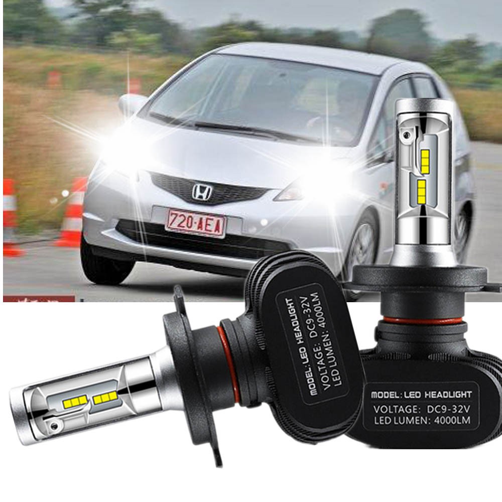 2 ชิ้น LED ไฟหน้าไฟหน้า H4 80W หลอดไฟสําหรับ Honda Jazz (GE) 2nd Gen, 2009 -2014