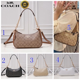 🎄พร้อมส่ง🌟Coach กระเป๋าสะพายข้างผู้หญิงรุ่นใหม่ลาย C คลาสสิกในสต็อก CA548