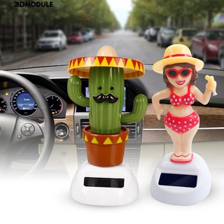 3 d solar beach girl cactus สวิงติดภายในรถยนต์