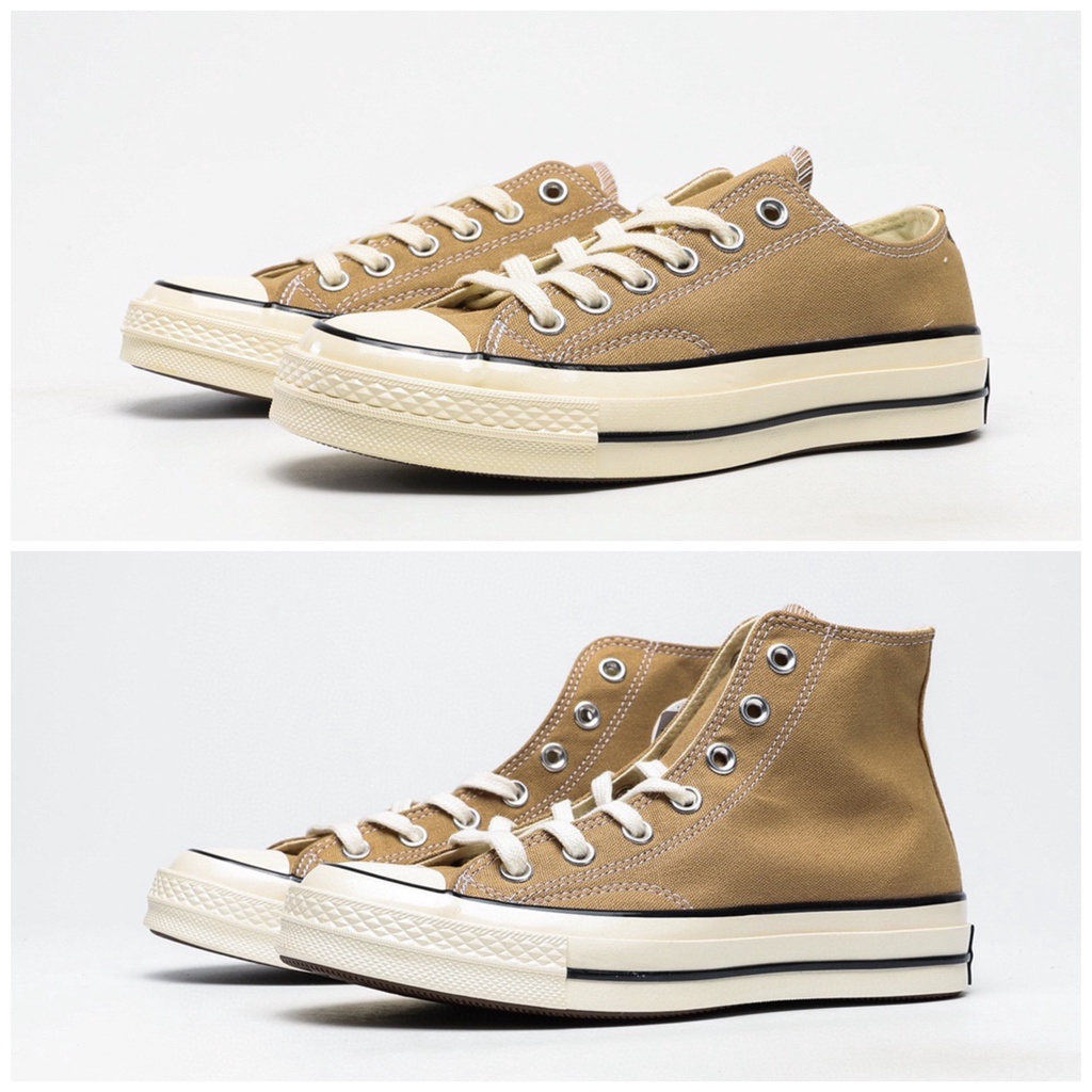 Conv 1970S รองเท้าผ้าใบรองเท้ายางรองเท้าสําหรับผู้ชายรองเท้าผู้หญิงสีกากี High Low