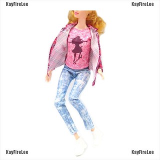 Kayfirelee 1 กางเกงลําลอง + เสื้อโค้ท + ตุ๊กตาบาร์บี้