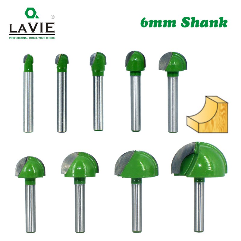 Lavie 1 PC 6 มม.Shank Ball จมูก End Mg Bit Radius Core กล่อง Solid คาร์ไบด์ Router Bit เครื่องมือสําหรับ Woodill รอบจมูก CoveCNC MC060001