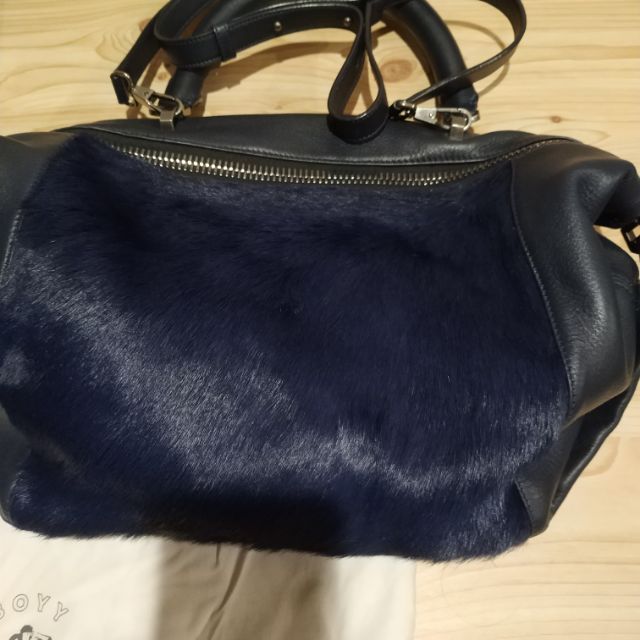 Boyy mini cube bag blue leather