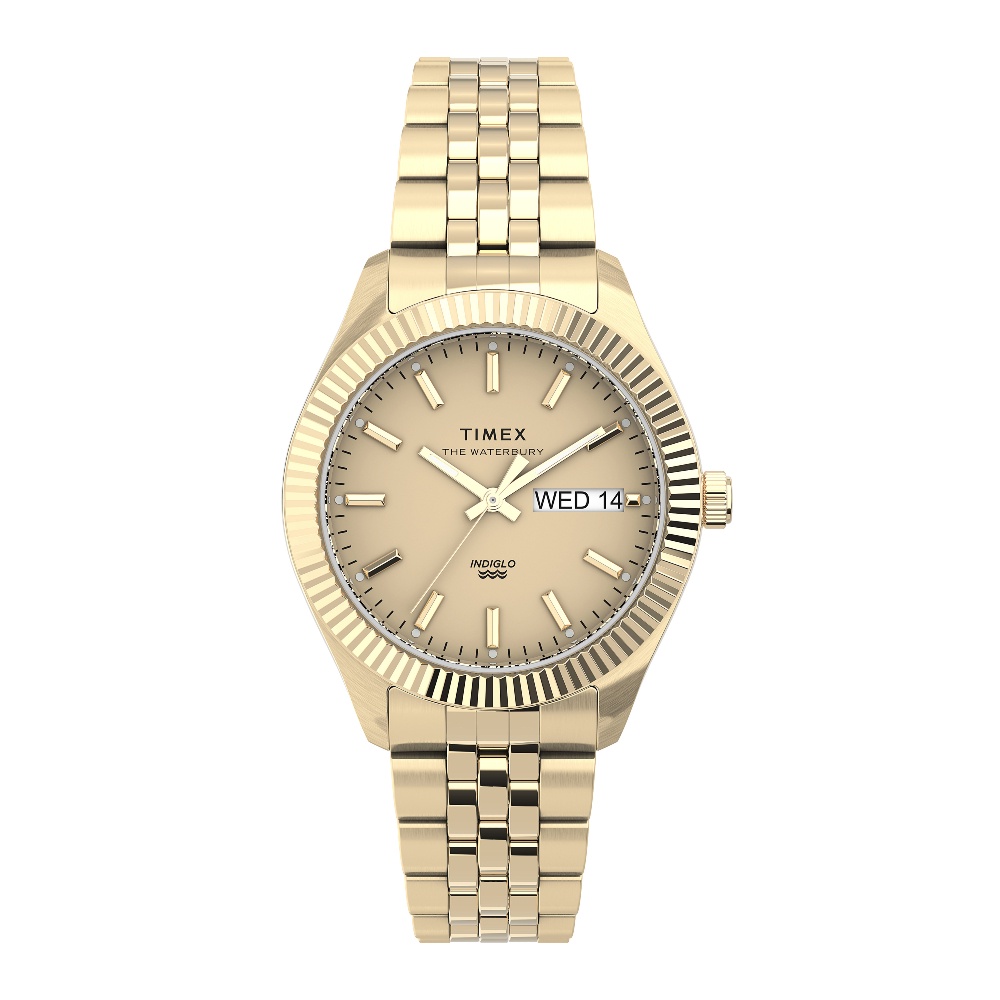 Timex TW2U78500 Waterbury นาฬิกาข้อมือผู้หญิง สายสแตนเลส สีทอง หน้าปัด 36 มม.