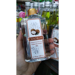 [ยกลัง 12 ขวด 1,620] CHAOKOH น้ำมันมะพร้าวบริสุทธิ์ 100% ตราชาวเกาะ ขนาด 200 Ml.