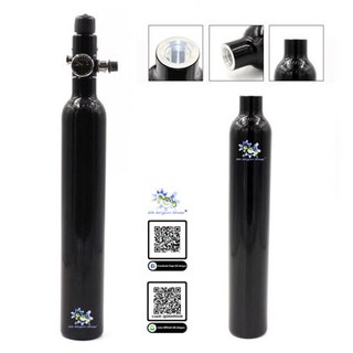 ถังสลิม พร้อมเรก PCP HPA ถังขนาด0.38ลิตร พร้อม เร็คกูเรเตอร์ 1800psi 0.38 Liter Aluminum Tank Air Bottle With 4500 PSI