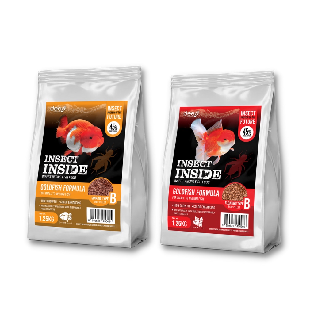 [1.25 kg.] DEEP INSECT INSIDE – อาหารปลาทอง สูตรเร่งโต & เร่งสี โปรตีนคุณภาพจากจิ้งหรีด