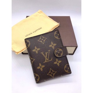 ของแท้ 100%☀Used LV Cardholder monogram wallet 2 พับ