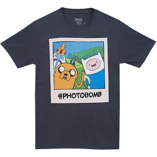 [S-5XL]เวลาผจญภัย #เสื้อยืด ผ้าฝ้าย 100% พิมพ์ลายการ์ตูน Photobomb Ice King Jake Finn สําหรับผู้ชาย