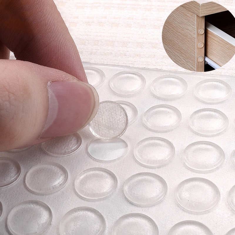 แผ่นสติกเกอร์ซิลิโคนใส ป้องกันการชนประตู กันชน สําหรับเฟอร์นิเจอร์ ตู้ 50 ชิ้น ต่อแผ่น