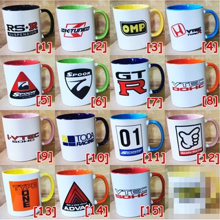 แก้วน้ำเซรามิค สีทูโทน Racing [สกรีนโลโก้ 2 ด้าน]