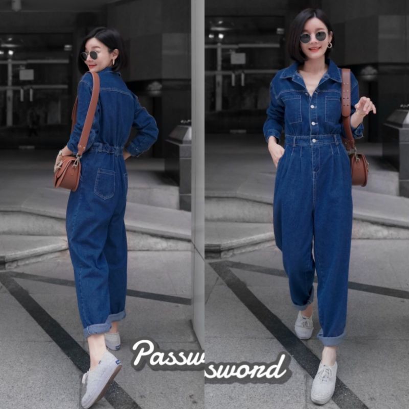 PW#จั๊มสูทยีนส์#จั๊มสูทมี2สี#password