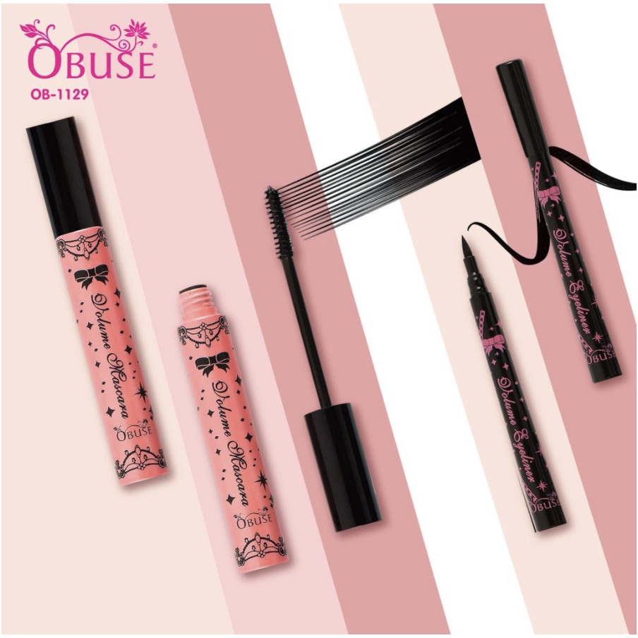 Obuse Mascara & Eyeliner Volum Smooth OB-1129 มาสคาร่า+อายไลน์เนอร์*ของแท้ พร้อมส่ง