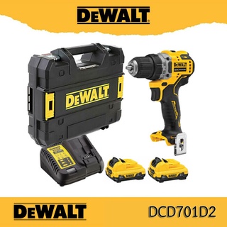 DeWALT DCD701D2 สว่านไร้สาย 12V พร้อมชุดแบต 2ก้อน dcd701d2-b1