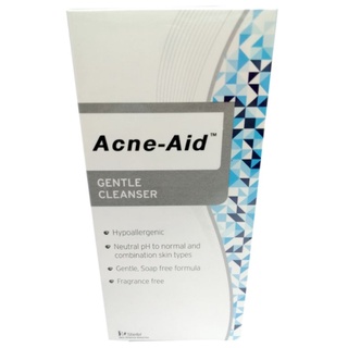 ACNE-AID GENTLE CLEANSER 100 ML แอคเน่-เอด เจนเทิล คลีนเซอร์ (สีฟ้า) สูตรอ่อนโยน สำหรับผิวบอบบาง มีแนวโน้มเป็นสิวง่าย