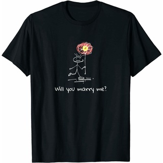 เสื้อยืด พิมพ์ลาย Will You Marry Me Yes I Do Engagement Announcement สําหรับผู้ชาย