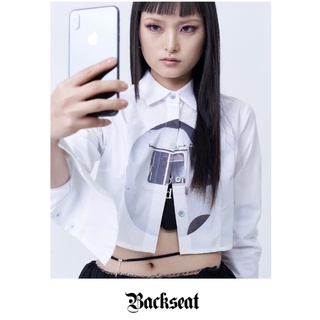 PREODER - เสื้อ DYDOSHOP แบบเจนนี่ Backseat Cropped white shirt with dydo original printing