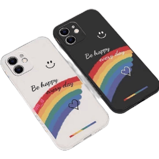 -พร้อมส่งในไทย- เคสโทรศัพท์ TPU แบบนิ่ม เคสขอบมีลาย สายรุ้ง ใช้สำหรับIPทุกรุ่น #246