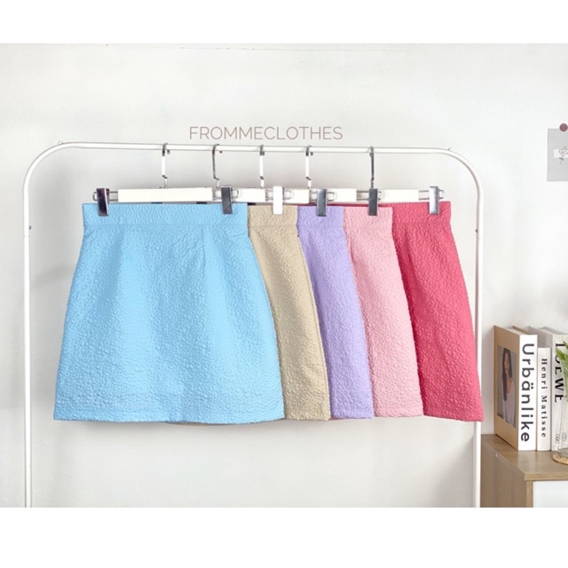 กระโปรงทรงเอผ้าอัดลาย(XS-5XL)