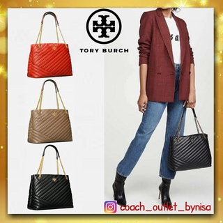 กระเป๋าสะพายไหล่ Tory Burch Kira Chevron ทรงโท้ท