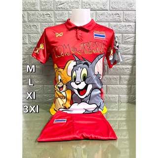 ลดราคา🚀🚀 ชุดกีฬาพิมลาย แขนสั้น ผ้าลื่น ใส่สบาย (รหัส1290E)