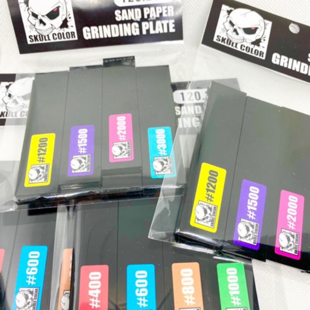 SKULL COLOR SAND PAPER GRINDING PLATE แผ่นรองกระดาษทราย ช่วยขัดผิวเรียบ gundam gunpla กันดั้ม กันพลา หุ่น รถ ทหาร สี