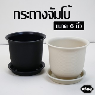 ซื้อ 1 แถม 1  Okay plas กระถางจัมโบ้ ขนาด 6 นิ้ว พร้อมจานรอง