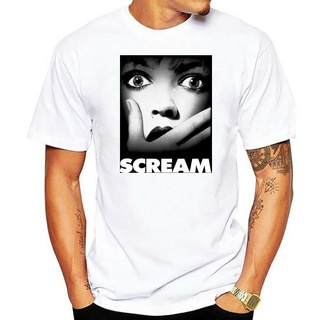 เสื้อยืดผ้าฝ้าย เสื้อยืดผ้าฝ้ายแท้ พิมพ์ลายโปสเตอร์ภาพยนตร์ Scream ทุกขนาด สําหรับผู้ใหญ่