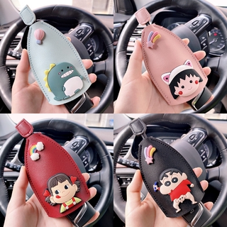 เคสกุญแจรถยนต์ หนัง Pu สีพื้น ลายการ์ตูน