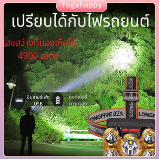 【พร้อมส่ง】ไฟฉายคาดหัว 5 LED 10000W ส่องไกลถึง3KM ไฟฉาย ไฟฉายแรงสูงหลอด กันน้ำได้ แบตอึด