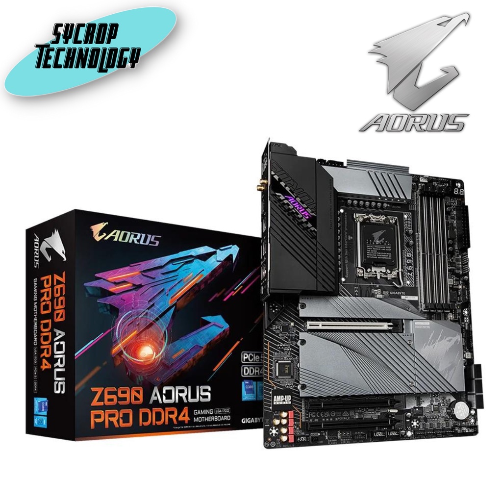 Gigabyte GA-Z690-AORUS-PRO-DDR4 Z690 AORUS PRO DDR4 Intel Z690 Alder Lake LGA1700 ATX DDR4 ประกันศูน