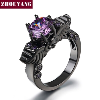 Zhouyang แหวนคริสตัลสีม่วง R623