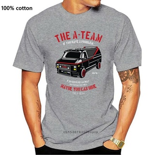 [100% Cotton] เสื้อยืดผ้าฝ้าย พิมพ์ลาย The A-Team Van 80S Tv Series Howling Mad Murdock สีดํา KNgjog13EJlkem75