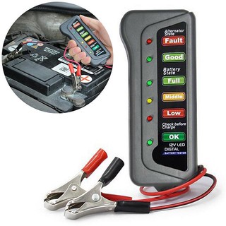 Battery Tester 12v 6 LED Display for Car Motorcycle เครื่องมือวินิจฉัยแบตเตอรี่ รถยนต์ รถจักรยานยนต์ อัตโนมัติ