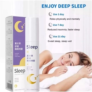 Sleepหลับได้เมื่อต้องการนอน สเปรย์ช่วยให้นอนหลับลาเวนเดอร์ น้ำมันหอมระเหยลาเวนเดอร์จากธรรมชาติ หายใจได้ปลอดภัย ไร้สารอัน