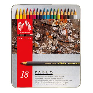 Caran d’arche(คารันดาช) Pablo สีไม้กันน้ำเกรดอาร์ทติส 18 สี กล่องโลหะ #666.318