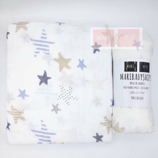 ผ้าห่อตัวมัสลินแบมบูลายดาว bamboo70%Cotton30% size 120*120 cm