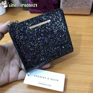 New! 2018 CHARLES &amp; KIETH TEXTURED SQUARE WALLET ของแท้ ราคาถูก