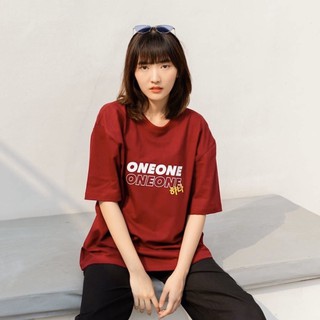 97X - redwine ONEONE | oversize เสื้อโอเวอร์ไซส์ เสื้อสีแดงเลือดหมู