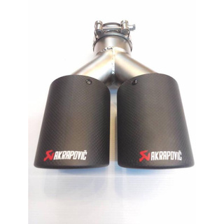 ปลายท่อ akrapovic  เเบบคู่ หัวเต็ม (ฝั่งเข้า2.5นิ้ว - ฝั่งออก 7.5นิ้ว)