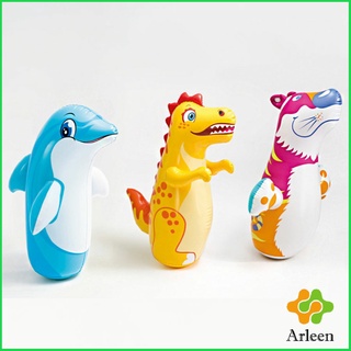 Arleen ตุ๊กตาเป่าลม 3-D  "ตุ๊กตาล้มลุก" ของเล่นออกกำลังกาย Inflatable tumbler