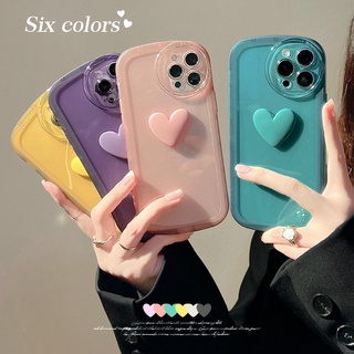 เคส iPhone 14 13 12 11 Pro Max X XS XR XS Max 8 7 Plus SE 2020 Transparent Purple Blue Yellow Protect Big Camera Love Soft Case