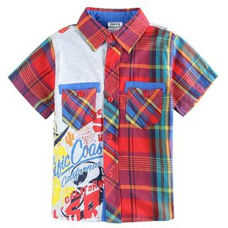 Boys t-shirts  children clothing nova kids clothing with pockets fashion plaid summer