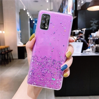 เคส Realme 7 5G เรียวมี 7 Back Cover Bling Clear Black Green Pink Purple Star Space Casing TPU Softcase Case เคสโทรศัพท์ Realme7 5G