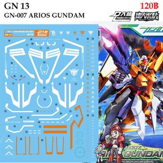 ดีคอลน้ำ [D.L. Darlin] GN13 ARIOS GUNDAM MG 1/100 Water Decal GN 13