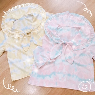 พร้อมส่ง สินค้าตรงปก ถ่ายรูปจากสินค้าจริง เสื้อแขนตุ๊กตา กะลาสี เสื้อผ้านำเข้า เสื้อผ้าแฟชั่น